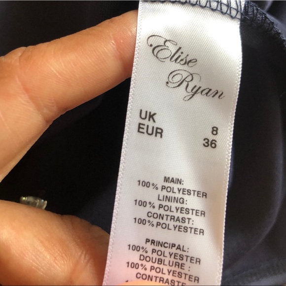 Navy Blue Lace Fit & Flare Dress - Picture 5 of 5